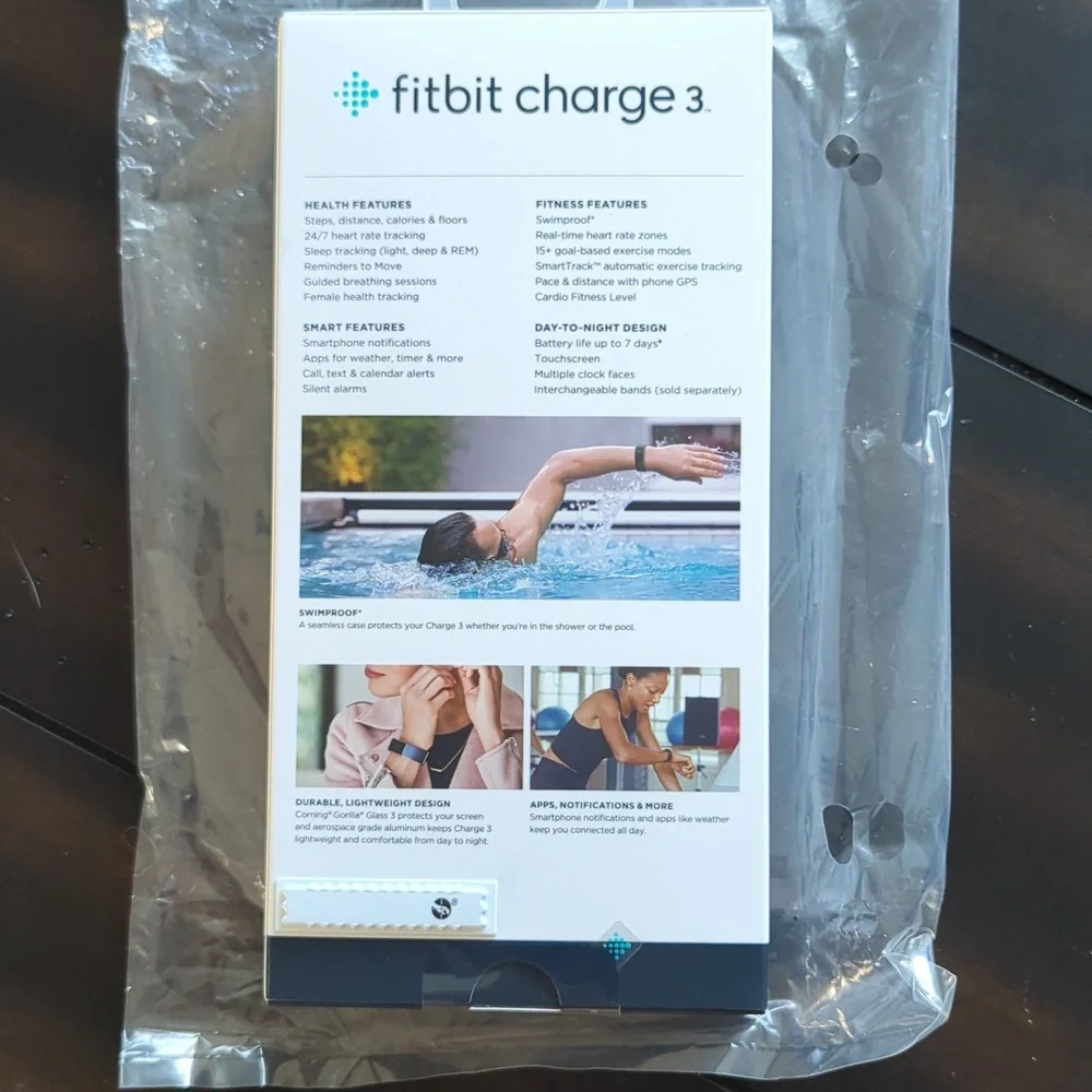 Fitbit Charge 3 Graphite Smartwatch - Picture 2 of 4